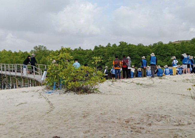 Aktivitas konservasi di Ekowisata Mangrove Presiden Setokok, Kota Batam.